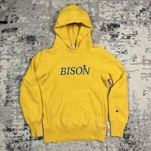 Vintage Champion Reverse Weave Warmup NDSU Bison Yellow Hoodie Large